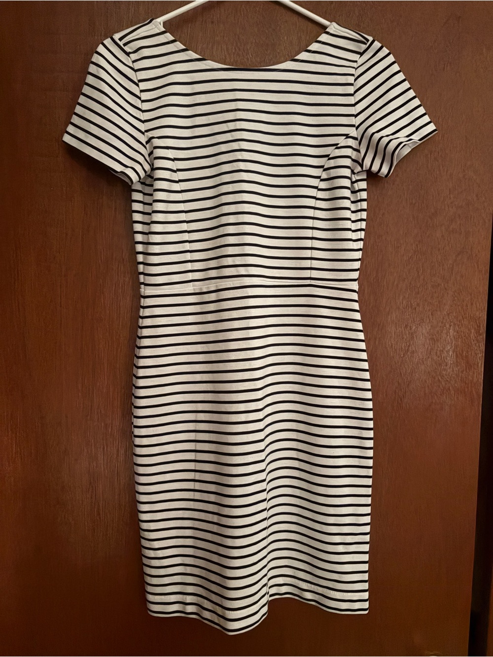 Banana Republic Black and White Striped Sheath Dress